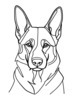 Minimalist Line Art of an Alert German Shepherd