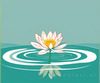 Simple Line Art of Lotus Flower Poised on Water
