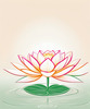 Simple Line Art of Lotus Flower Poised on Water