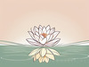Simple Line Art of Lotus Flower Poised on Water