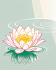Simple Line Art of Lotus Flower Poised on Water