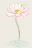 Simple Line Art of Lotus Flower Poised on Water