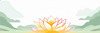 Simple Line Art of Lotus Flower Poised on Water