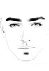 Minimalist Line Drawing of a Man's Face Highlighting Eyes, Nose, and Lips