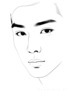 Minimalist Line Drawing of a Man's Face Highlighting Eyes, Nose, and Lips