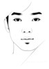 Minimalist Line Drawing of a Man's Face Highlighting Eyes, Nose, and Lips