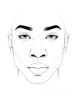 Minimalist Line Drawing of a Man's Face Highlighting Eyes, Nose, and Lips