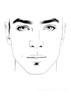 Minimalist Line Drawing of a Man's Face Highlighting Eyes, Nose, and Lips