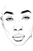 Minimalist Line Drawing of a Man's Face Highlighting Eyes, Nose, and Lips