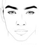 Minimalist Line Drawing of a Man's Face Highlighting Eyes, Nose, and Lips