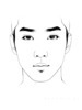 Minimalist Line Drawing of a Man's Face Highlighting Eyes, Nose, and Lips