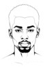 Minimalist Line Drawing of Man's Face with Light and Shadow Interplay