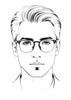 Minimalist Interpretation of Man's Face with Emphasized Glasses Frame
