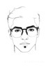Minimalist Interpretation of Man's Face with Emphasized Glasses Frame