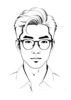 Minimalist Interpretation of Man's Face with Emphasized Glasses Frame