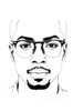 Minimalist Interpretation of Man's Face with Emphasized Glasses Frame