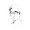 Minimalist Interpretation of Man's Face with Emphasized Glasses Frame