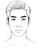 Minimalist Line Art of Man's Symmetrical Face with Chiseled Cheekbones