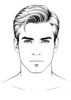 Minimalist Line Art of Man's Symmetrical Face with Chiseled Cheekbones