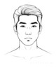 Minimalist Line Art of Man's Symmetrical Face with Chiseled Cheekbones