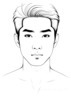 Minimalist Line Art of Man's Symmetrical Face with Chiseled Cheekbones