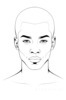 Minimalist Line Art of Man's Symmetrical Face with Chiseled Cheekbones