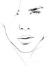Minimalist Line Art of Man's Pursed Lips Showing Determination