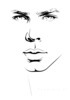 Minimalist Line Art of Man's Pursed Lips Showing Determination