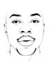 Minimalist Line Art of Man's Pursed Lips Showing Determination