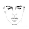 Minimalist Line Art of Man's Pursed Lips Showing Determination