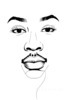 Minimalist Line Art of Man's Pursed Lips Showing Determination