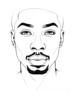 Minimalist Line Art of Man's Pursed Lips Showing Determination