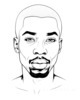 Minimalist Line Art of Man's Pursed Lips Showing Determination