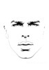 Minimalist Line Art of Man's Pursed Lips Showing Determination