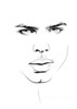 Minimalist Line Art of Man's Pursed Lips Showing Determination