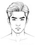 Minimalist Single Line Drawing of Man's Stern Gaze