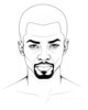 Minimalist Single Line Drawing of Man's Stern Gaze
