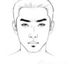 Minimalist Single Line Drawing of Man's Stern Gaze