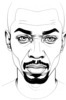 Minimalist Single Line Drawing of Man's Stern Gaze