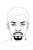 Minimalist Single Line Drawing of Man's Stern Gaze