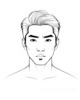 Minimalist Single Line Drawing of Man's Stern Gaze