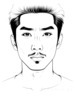Minimalist Single Line Drawing of Man's Stern Gaze