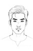 Minimalist Single Line Drawing of Man's Stern Gaze
