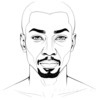 Minimalist Single Line Drawing of Man's Stern Gaze