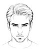Minimalist Single Line Drawing of Man's Stern Gaze