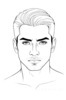 Minimalist Single Line Drawing of Man's Stern Gaze