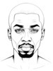 Minimalist Single Line Drawing of Man's Stern Gaze