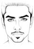 Minimalist Single Line Drawing of Man's Stern Gaze