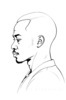 Minimalist Line Art of Man Embracing Aging