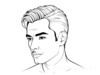 Minimalist Line Art of Man Embracing Aging